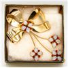 Image 1 : VINTAGE GOLD TONE RIBBON BROOCH