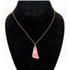 Image 1 : GOLD TONE CHAIN W PINK STONE PENDANT