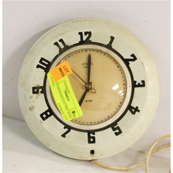 1940S INGRAHAM ELECTRIC WALL CLOCK