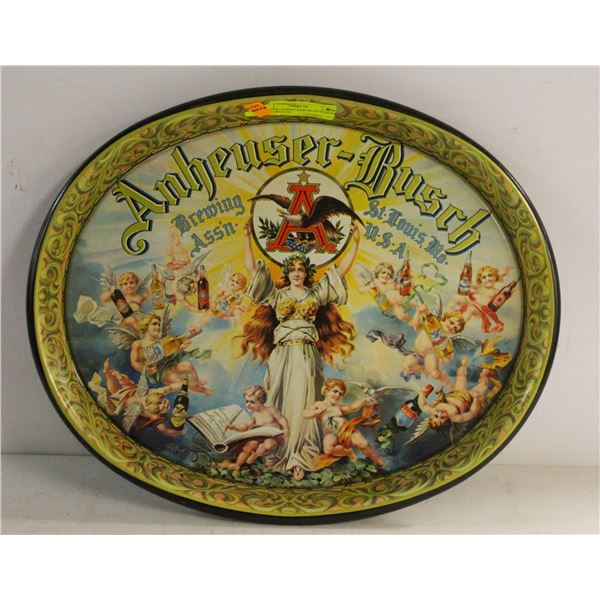 VINTAGE ANHEUSER BUSCH BEER TRAY ORNATE