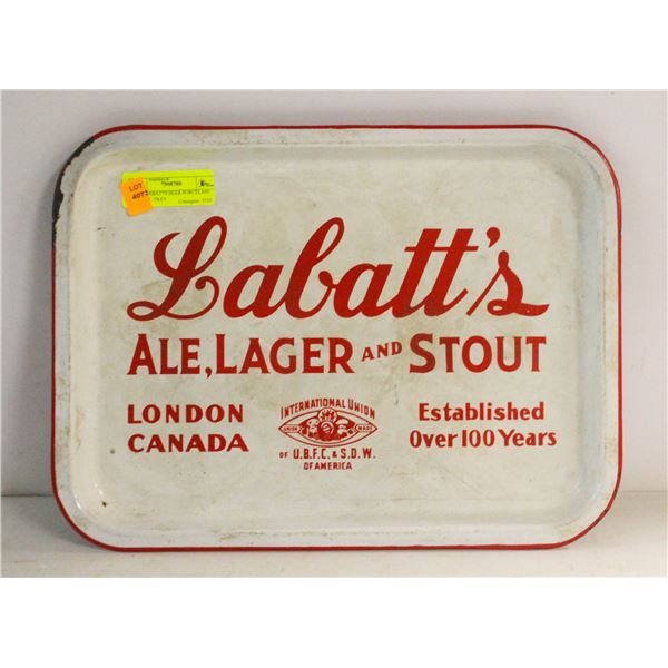 1920S LABATTS BEER PORCELAIN ENAMEL TRAY