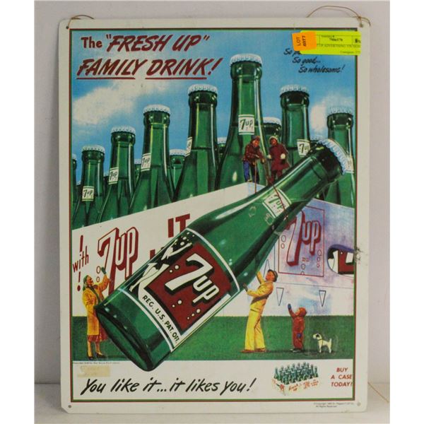 1993 7 UP ADVERTISING TIN SIGN