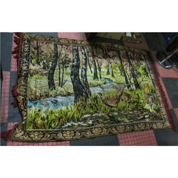 ANTIQUE WOVEN PHEASANT RUG