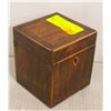 Image 1 : SMALL INLAID WOODEN LOCK BOX ANTIQUE