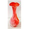 Image 1 : VINTAGE RED ART GLASS VASE