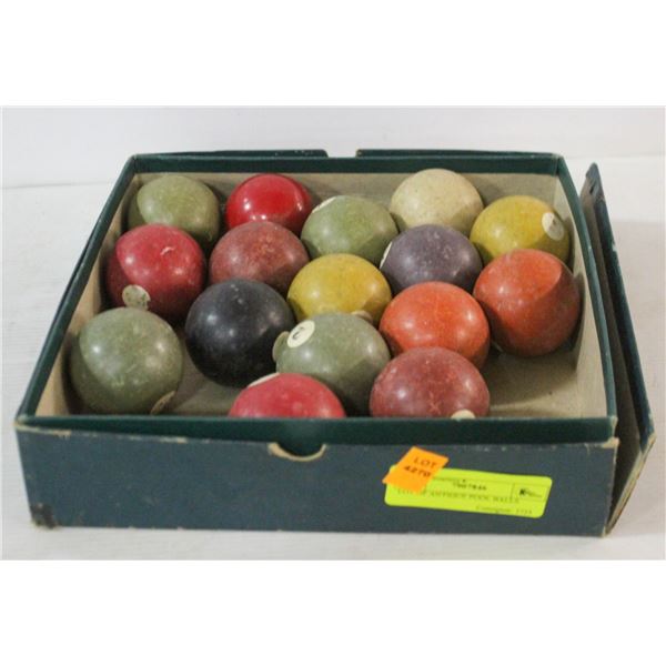 LOT OF ANTIQUE POOL BALLS