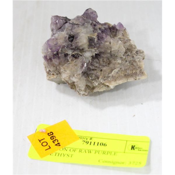 SECTION OF RAW PURPLE AMETHYST