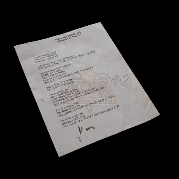 How The Grinch Stole Christmas Welcome Christmas Lyrics Sheet H212 How The Grinch Stole Christmas Welcome Christmas Lyrics Sheet H212