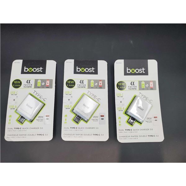 Boost Dual Type-C Quick Charger 3.0 (3ct)