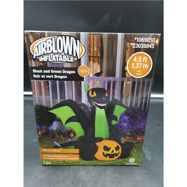Airblown Inflatable Black and Green Dragon (4.5ft Tall)