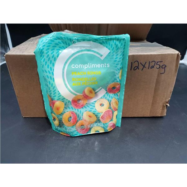 Compliments Peach Rings (12 x 125g)