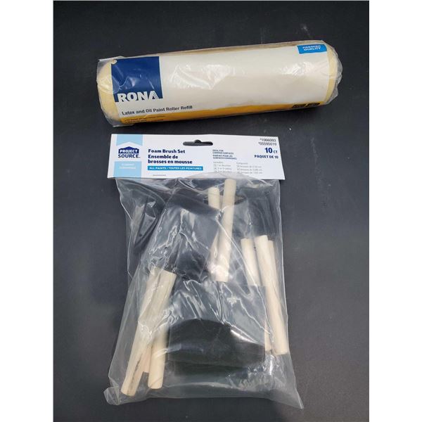 Lot of Foam Brushes and Paint Roller Refill