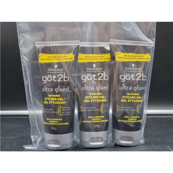 Schwarzkopf got2b Ultra Glued Styling Gel (3 x 170g)