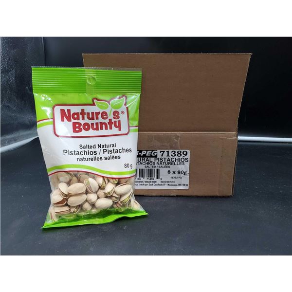 Nature's Bounty Salted Natural Pistachios (8 x 80g)