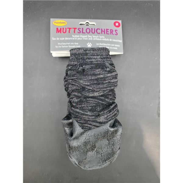 Mutt Slouchers Rubber-Dipped Dog Slouch Socks (M)