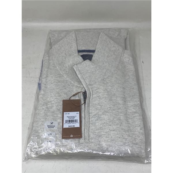 NEW Denver Hayes Men's Sweater White Heather Sz Large