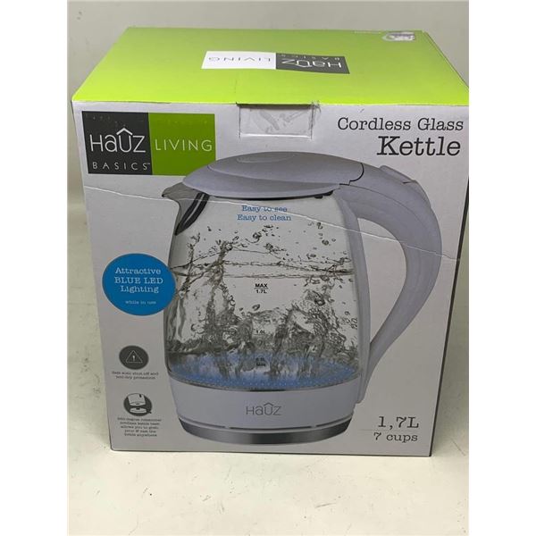 NEW Hauz Living Cordless Glass Kettle 1.7L