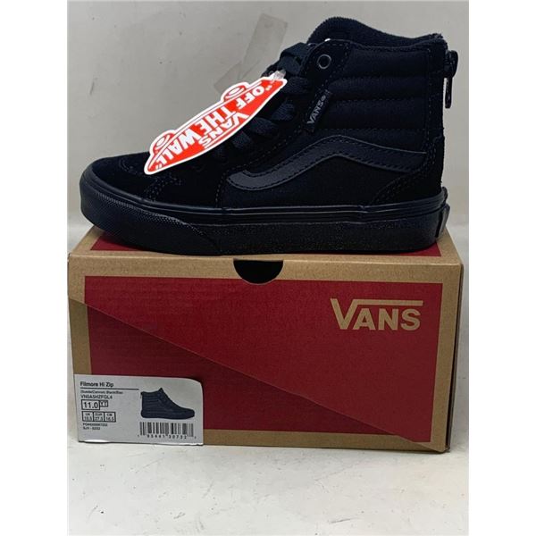 NEW Vans Filmore Hi Zip Black Youth Size 11