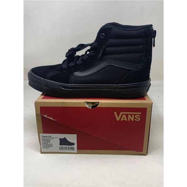 NEW Vans Filmore Hi Zip Black Youth Size 3