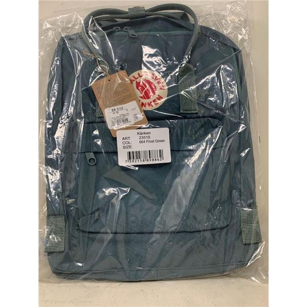 NEW Fjallraven Kanken Full Size Backpack Frost Green