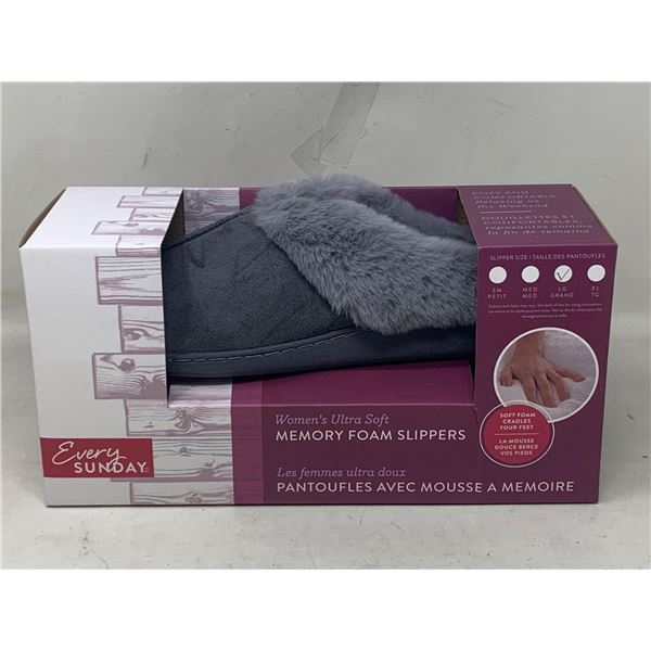 NEW Every Sunday Ladies Memory Foam Slippers Size large