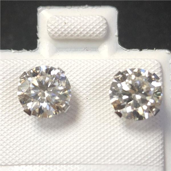 10K White Gold Moissanite(2ct) Earrings (~Size )(Ring is resizable for $40) (~length inches), Made i