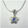 Image 1 : Silver Created Sapphire 16" Necklace (~Size )(Ring is resizable for $40) (~length inches), Suggested