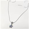 Image 2 : Silver Created Sapphire 16" Necklace (~Size )(Ring is resizable for $40) (~length inches), Suggested