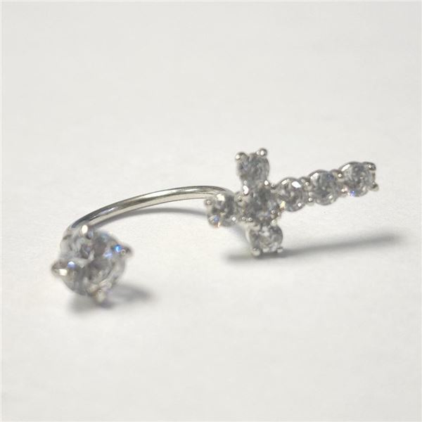 10K Yellow Gold Cubic Zirconia Belly Button (~Size )(Ring is resizable for $40) (~length inches), Su