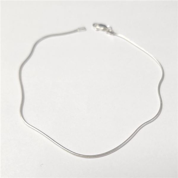 Silver 9.5" Anklet (~Size )(Ring is resizable for $40) (~length inches), Suggested Retail Value $40