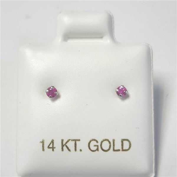 14K White Gold Ruby Earrings (~Size )(Ring is resizable for $40) (~length inches), Made in Canada, S