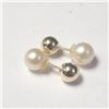 Image 1 : 10K Yellow Gold Fresh Water Pearl 2In1 Earrings (~Size )(Ring is resizable for $40) (~length inches)