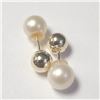 Image 2 : 10K Yellow Gold Fresh Water Pearl 2In1 Earrings (~Size )(Ring is resizable for $40) (~length inches)