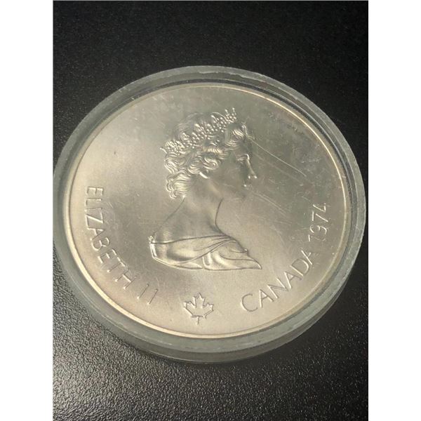 Silver Montreal Olympic $5 Coin (~Size )(Ring is resizable for $40) (~length inches), Suggested Reta