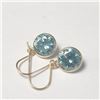 Image 2 : 10K Yellow Gold Blue Moissanite(2.5ct) Earrings (~Size )(Ring is resizable for $40) (~length inches)