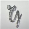 Image 2 : Silver Cubic Zirconia Pendant (~Size )(Ring is resizable for $40) (~length inches), Suggested Retail
