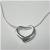 Image 1 : Silver Heart 16" Necklace (~Size )(Ring is resizable for $40) (~length inches), Suggested Retail Val