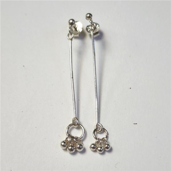 Silver Earrings (~Size )(Ring is resizable for $40) (~length inches), Suggested Retail Value $40