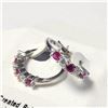 Image 1 : Silver Created Ruby Hoop Earrings (~Size )(Ring is resizable for $40) (~length inches), Suggested Re