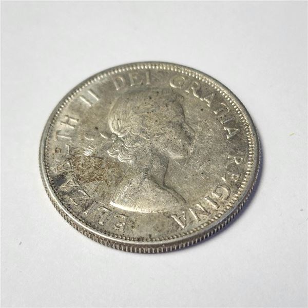 Silver Canadian 50Cent Coin (~Size )(Ring is resizable for $40) (~length inches), Suggested Retail V