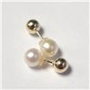 Image 2 : 10K Yellow Gold Fresh Water Pearl 2In1 Earrings (~Size )(Ring is resizable for $40) (~length inches)