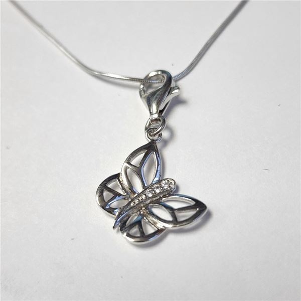 Silver Cz 16" Necklace (~Size )(Ring is resizable for $40) (~length inches), Suggested Retail Value 