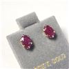Image 2 : 10K Yellow Gold Ruby(0.6ct) Earrings (~Size )(Ring is resizable for $40) (~length inches), Made in C