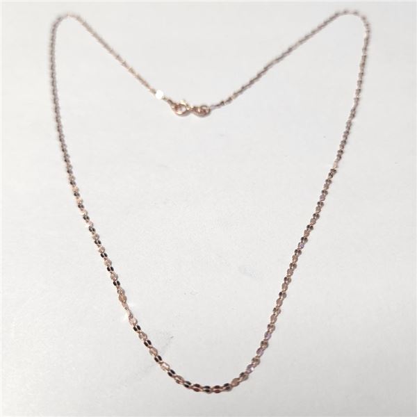 18K Rose Gold 0.78G 16" Necklace (~Size )(Ring is resizable for $40) (~length 16"inches), Suggested 