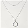 Image 2 : Silver 18" Necklace (~Size )(Ring is resizable for $40) (~length inches), Suggested Retail Value $40
