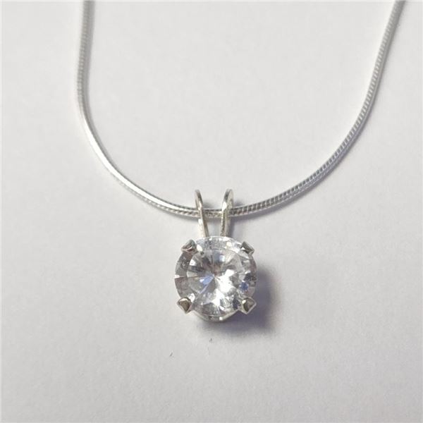 Silver Cz 16" Necklace (~Size )(Ring is resizable for $40) (~length inches), Suggested Retail Value 