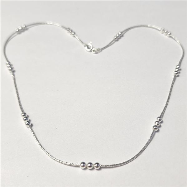 Silver 16" Necklace (~Size )(Ring is resizable for $40) (~length inches), Suggested Retail Value $50