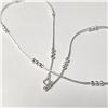 Image 2 : Silver 16" Necklace (~Size )(Ring is resizable for $40) (~length inches), Suggested Retail Value $50