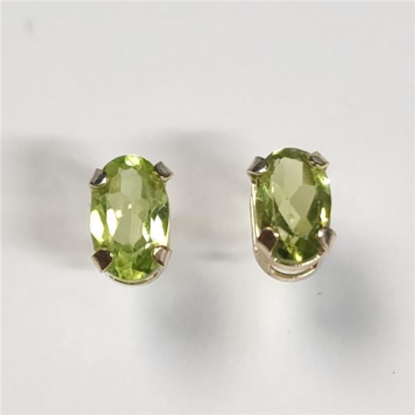 10K Yellow Gold Peridot Earrings, Suggested Retail Value $200