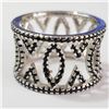 Image 1 : Silver Cubic Zirconia Ring (~Size 6.5)(Ring is resizable for $40) (~length 0 inches) (~weight 5.29g)